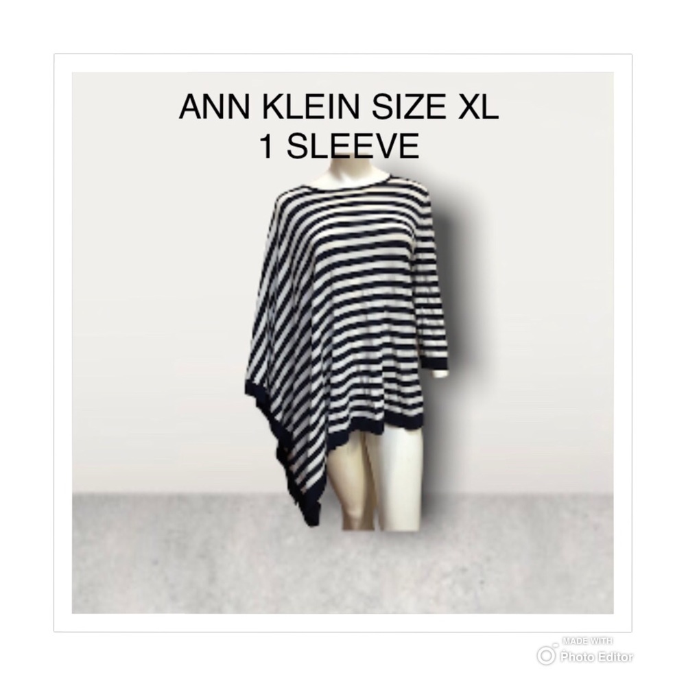 ANNE KLEIN ONE SLEEVE TOP SHIRT COVERUP JACKET LAYERING PIECE SIZE XL